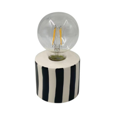 Lampe décorative Rayure noir D8,8 H17,5cm