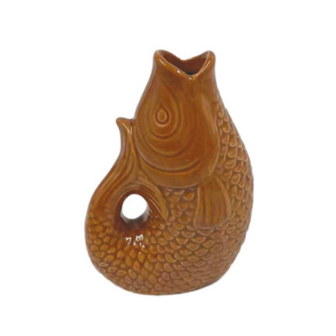 Vase ceramic Poisson pm marron L8,2 P5 H12cm