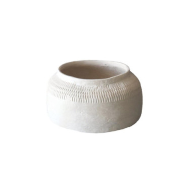 Vase papier mâché Pot lignes D22 H11,5cm