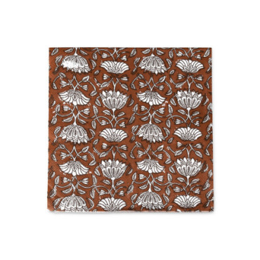 serviette papier block print fleurs brun x20