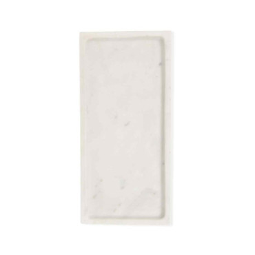 Plateau rectangle Pratique marbre blanc L30 P14 H1,5cm