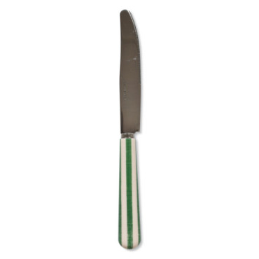 Couteau Paul rayure vert en inox