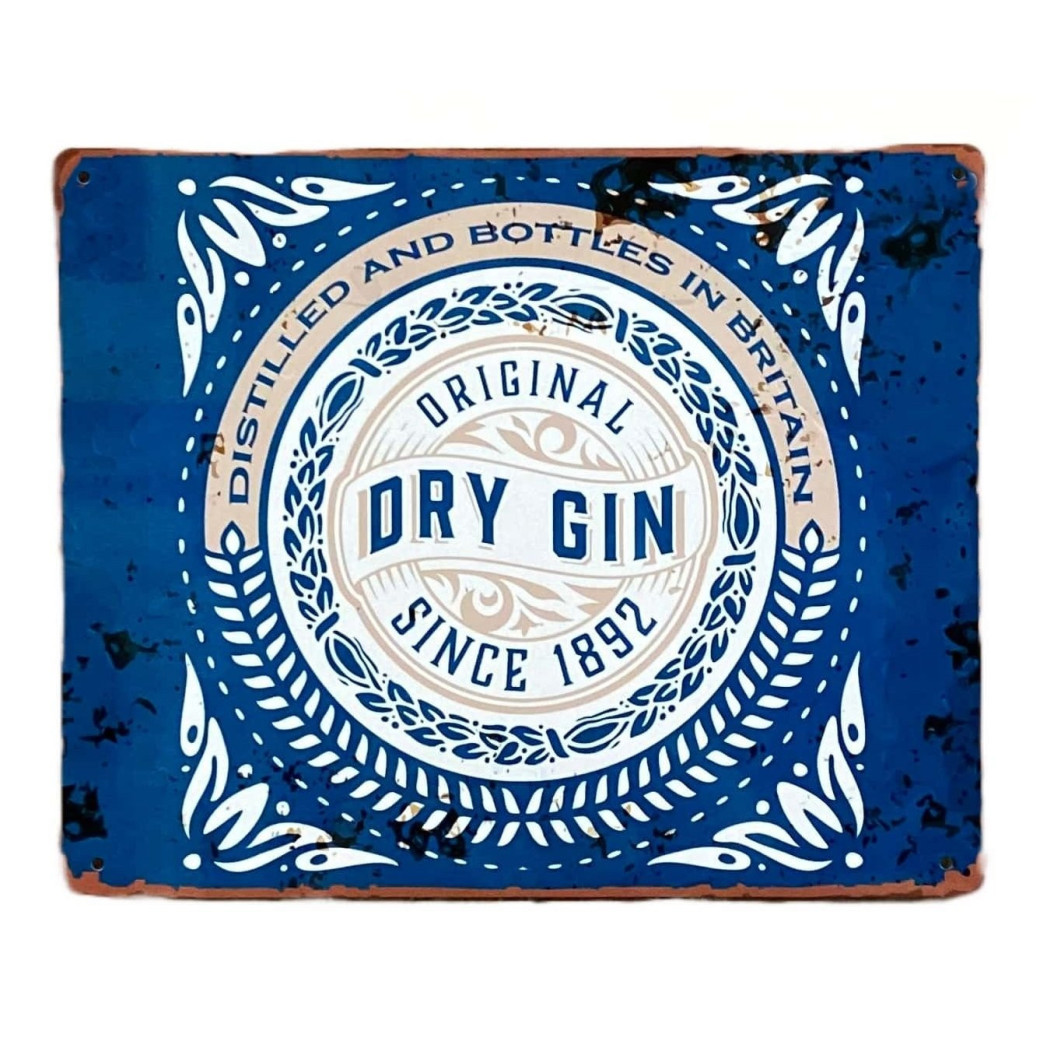 Plaque Métal Dry Gin Bar MS109