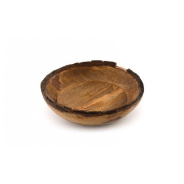 Bol en bois avec bord en écorce 25 cm