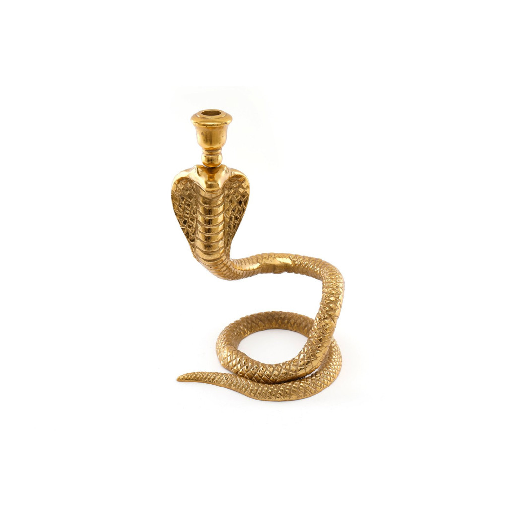 Grand bougeoir serpent doré S-OR1751