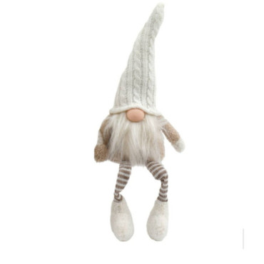Gnome avec des jambes pendantes et des bottes blanches