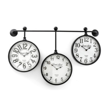 Horloges murales en métal ensemble de 3 à suspendre