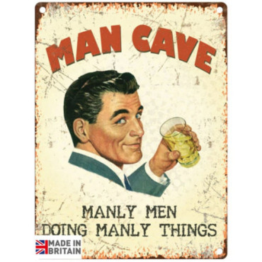 Plaque Métal 60 x 49.5cm Funny Man Cave
