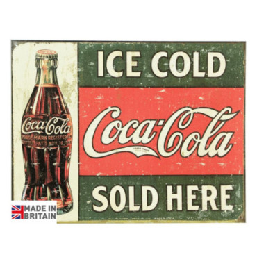 Plaque Métal 60 x 49.5cm Ice Cold Coca Cola