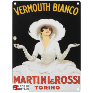 Plaque Métal 60 x 49.5cm Vintage Retro Vermouth Bianco Martini