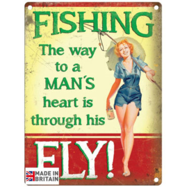 Plaque Métal 60 x 49.5cm Vintage Retro Fishing Way