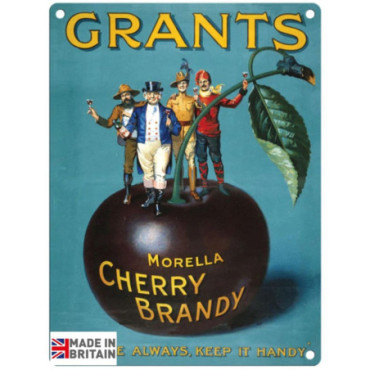 Plaque Métal 60 x 49.5cm Vintage Retro Grants Cherry Brandy