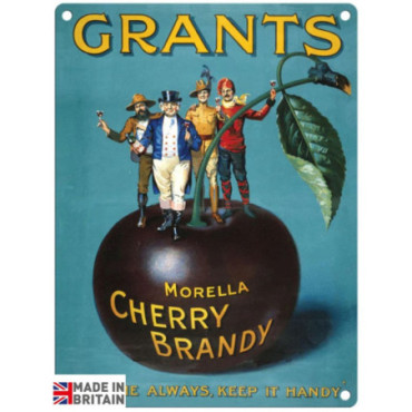 Plaque Métal 45 x 37.5cm Vintage Retro Grants Cherry Brandy