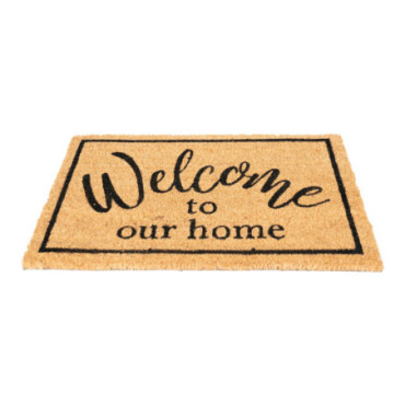 Paillasson en fibre de coco avec « Bienvenue chez nous »