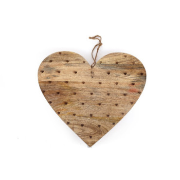 Planche à découper en bois en forme de coeur Burnt Heart 40cm