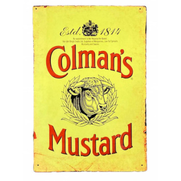 Plaque déco pub vintage - Colemans Mustard Yellow