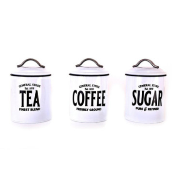 Ensemble à thé café et sucre White General Store