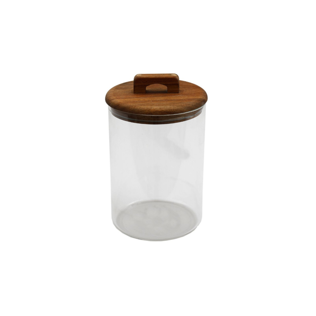 Pot de conservation en verre avec couvercle en acacia 1.6 L S-KG3089