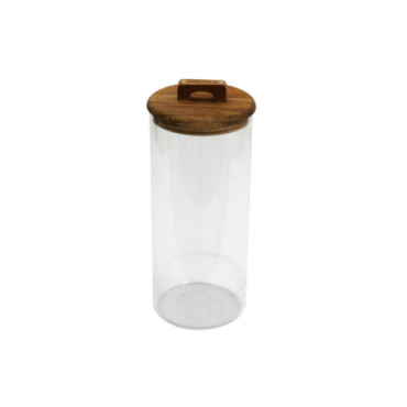 Pot de conservation en verre avec couvercle en acacia 2.7 L
