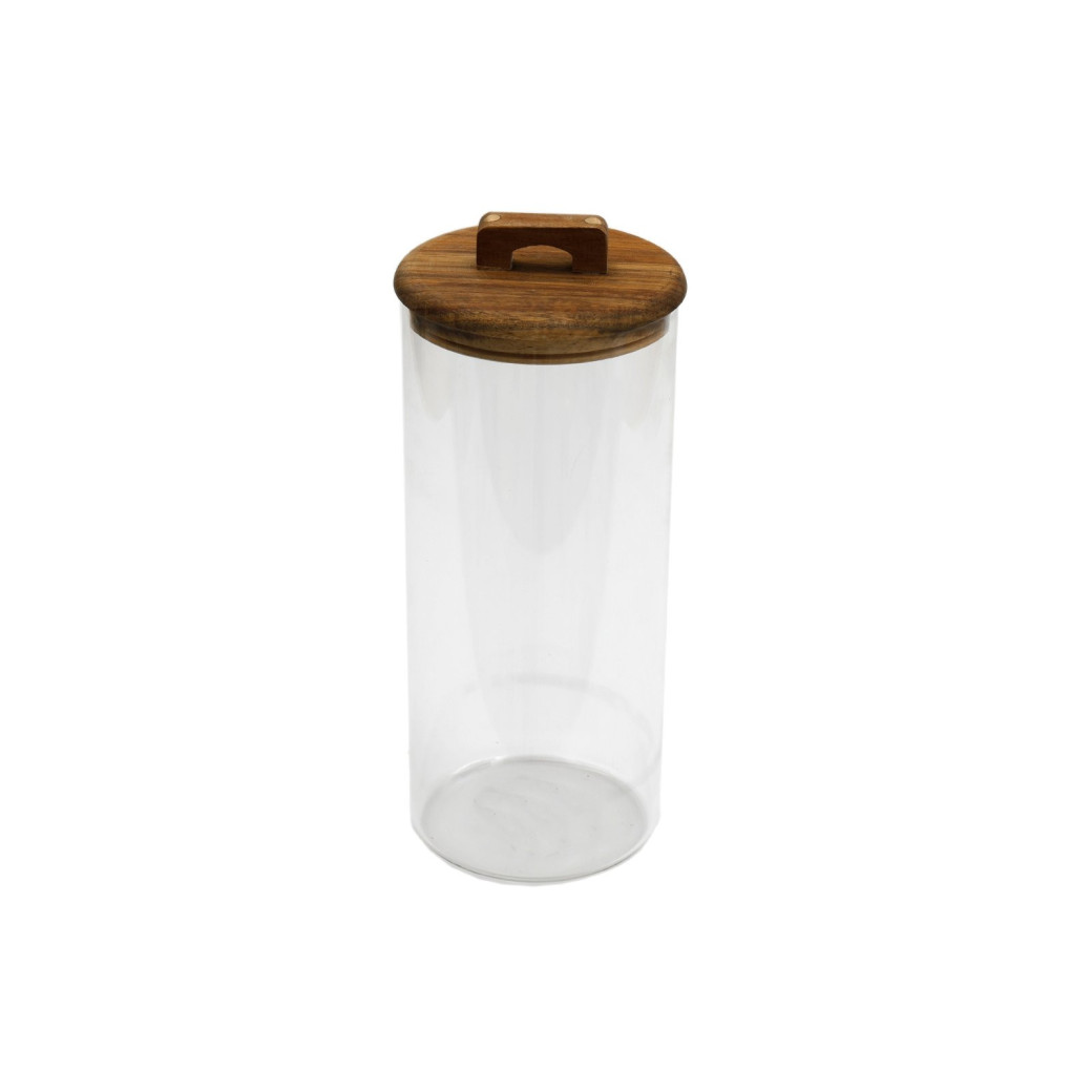 Pot de conservation en verre avec couvercle en acacia 2.7 L S-KG3090
