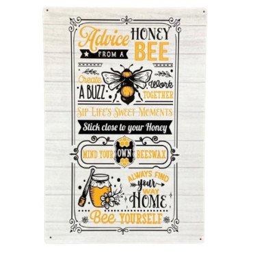 Plaque Métal - Advice From A Honey Bee
