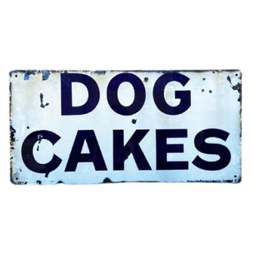 Metal Wall Sign - Dog Cakes Blue