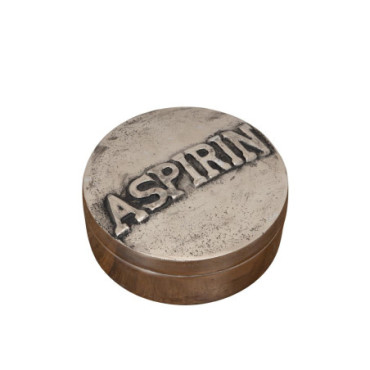 Boîte aspirine argentée