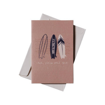 Carte postale avec enveloppe surf