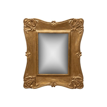 Miroir rectangulaire convexe doré