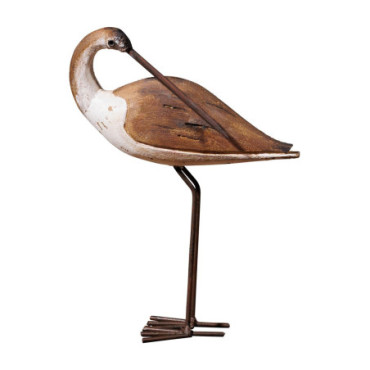 Petit oiseau sur socle bois & métal