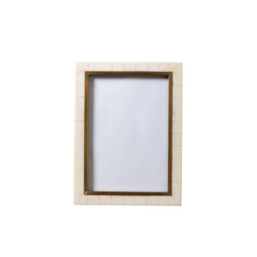 Porte photo blanc bord interne laiton (17x11)