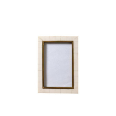 Petit porte photo blanc bord interne laiton (9x14)