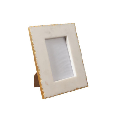 Porte photo M marbre blanc et feuille d'or (9x14)