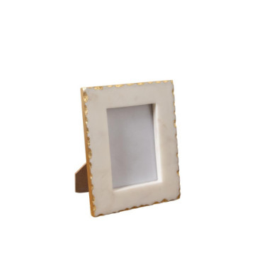 Porte photo S marbre blanc et feuille d'or (8x12)