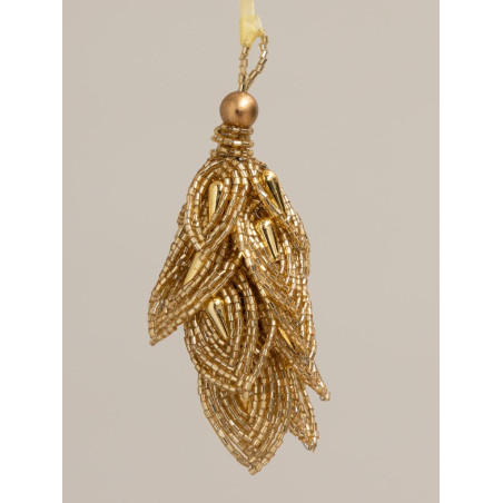 Patch Brodé Libellule Perles Dorées/beige - Application Fer à Repasser, Pour Vêtements, Sacs, Casquettes