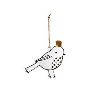 Suspension oiseau couronné stylisé