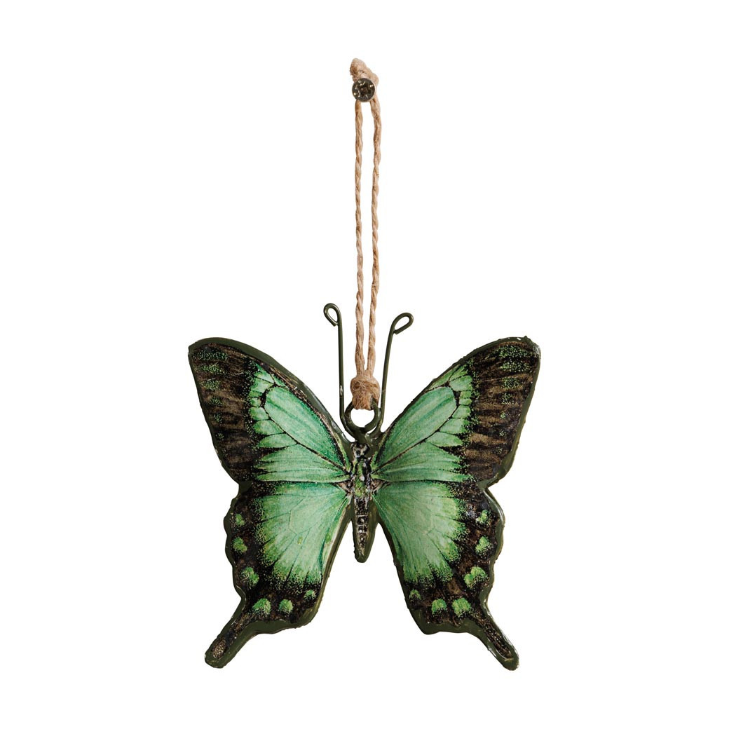 Suspension papillon fer vert & bronze Chehoma 36215