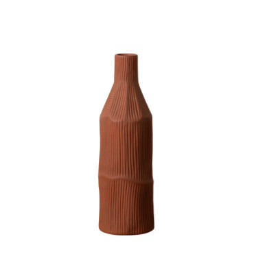 Vase terracotta ligné bouteille Abstract
