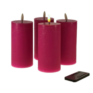 Set de 4 Bougie LED 3D Flame rose LED Bougies & Lanternes