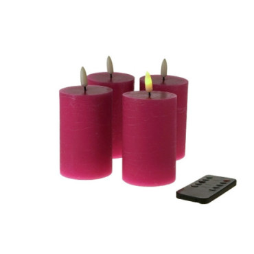 Set de 4 Bougie LED 3D Flame rose LED Bougies & Lanternes
