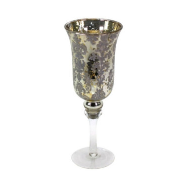 Photophore Fleur sur socle champagne Candle Light