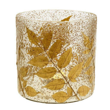 Photophore Leaves transparent/doré Candle Light