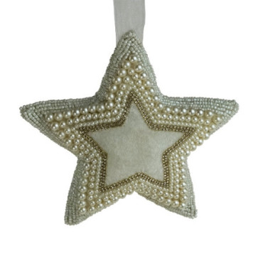 Suspension étoile ornée de perles Classic Noël
