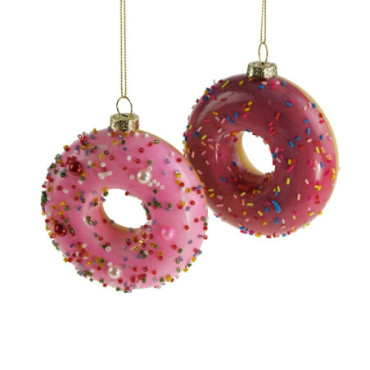 Pendentif en verre Donut multicolore Colourful Noël