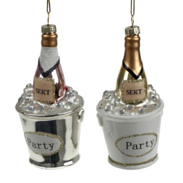 Pendentif en verre seau à champagne Ornements & Clips