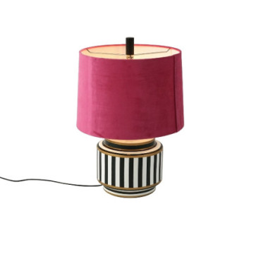 Lampe de table Tiffany rose/noir-blanc Lampes de Table