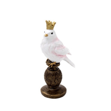 Oiseau avec couronne blanc/or Baroque Pâques