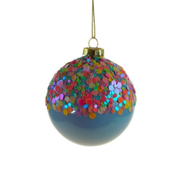 Boule en verre avec paillettes Colourful Noël