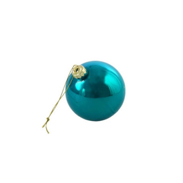 Boule en verre Pearly bleu 6cm Colourful Noël