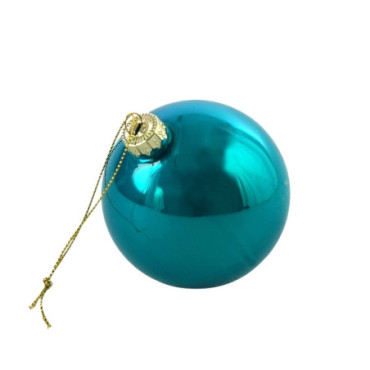 Boule en verre Pearly bleue 10cm Colourful Noël